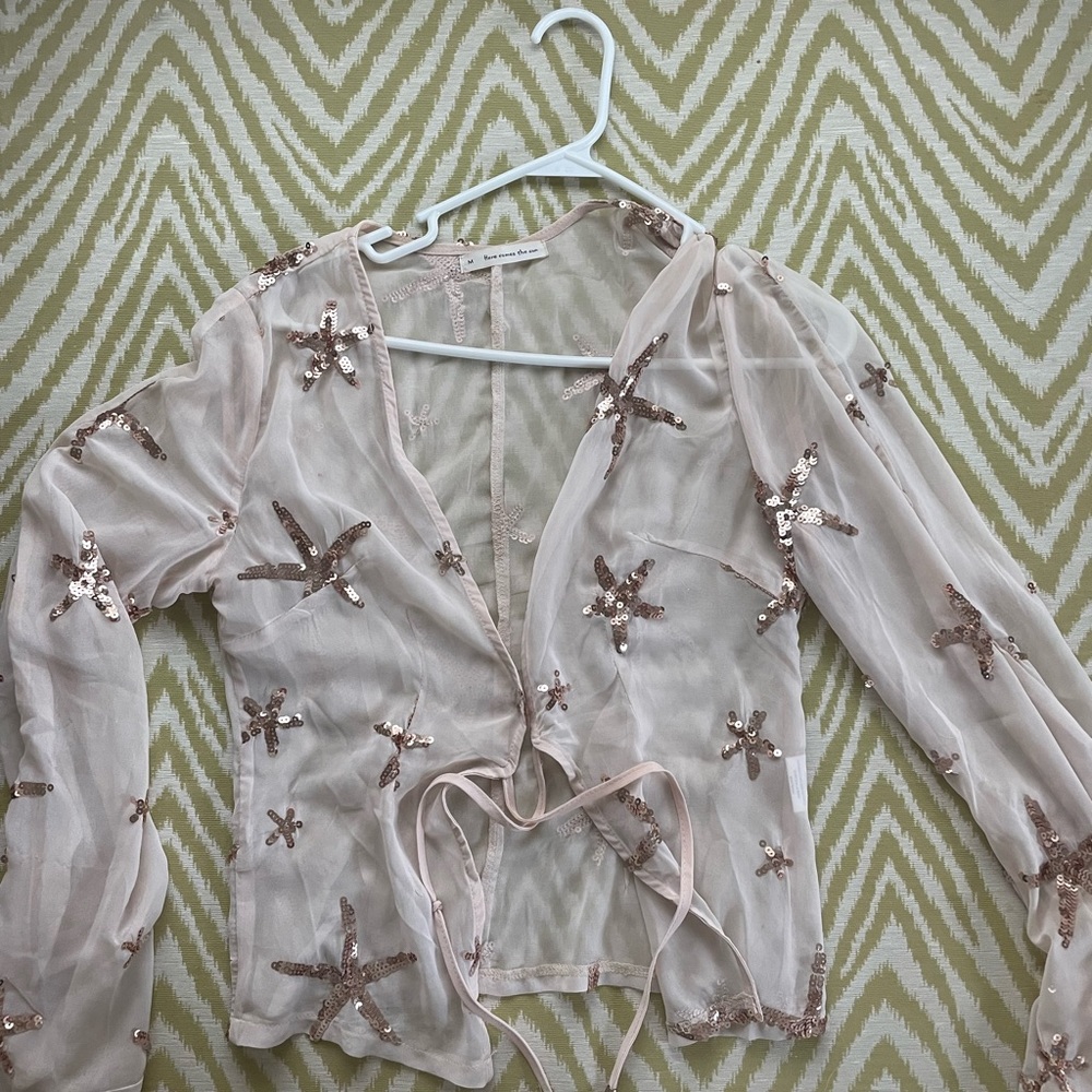 Pink Shimmer Sheer Top